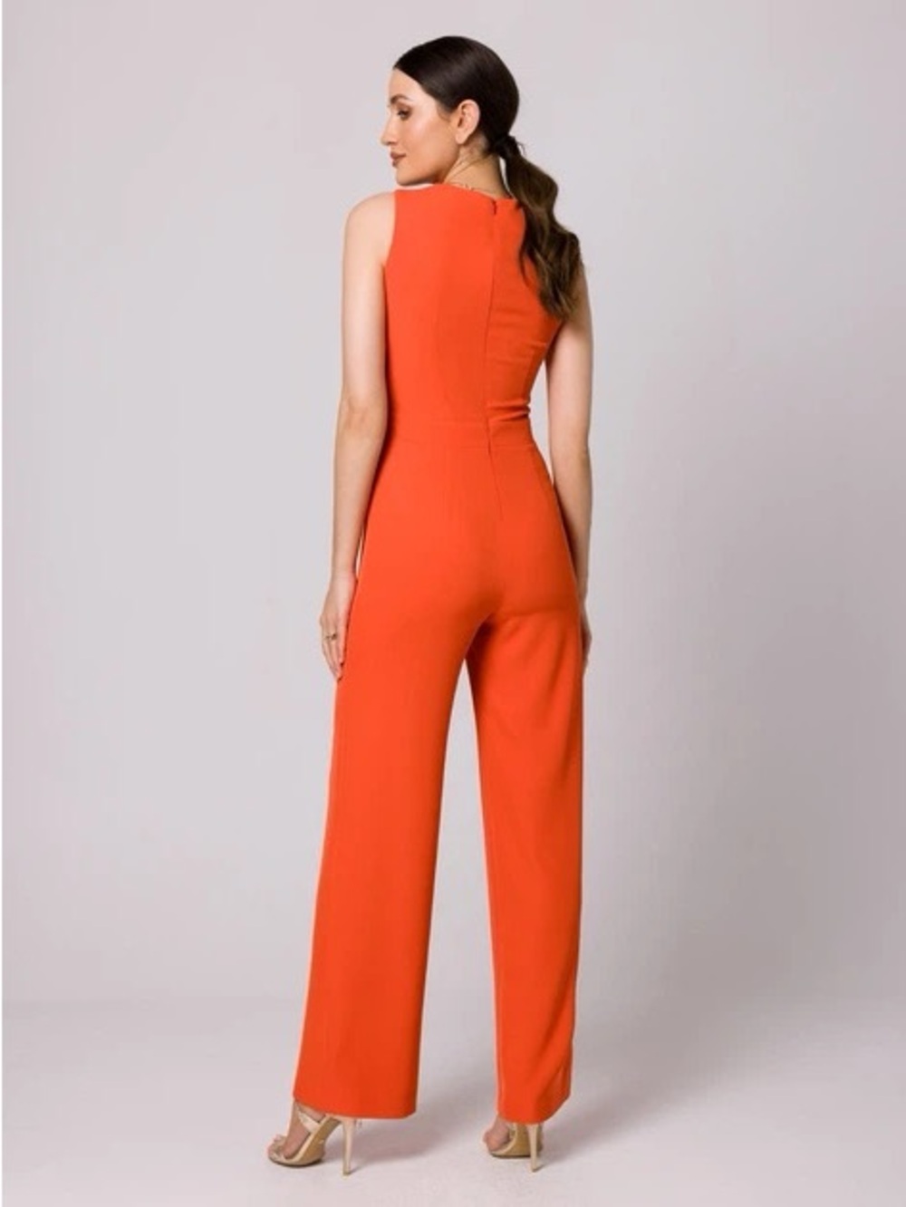 TRIXXI Jumpsuit Women's size M orange  Lace Cutout Wide Leg Jumpsuit Party Sexy